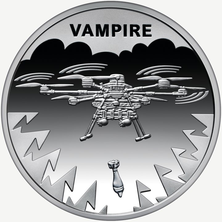 Монета НБУ 5 грн «Українська бавовна. БПЛА “Vampire”»